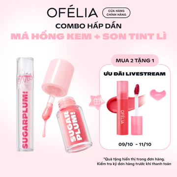 [LS] Combo Son Bóng Dưỡng Môi SUGARPLUM Delish Lip Oil+Son Tint Nước Mịn Lì Thuần Chay MistyNow Blurring Tint(3.8g+3.9g)