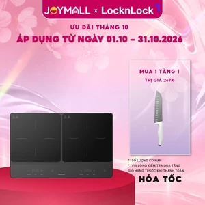 Bếp Điện Từ Đôi Locknlock EJI347BLK, 10 Công Suất Nấu, Mặt Kính Ceramic, Hàng Chính Hãng - JoyMall