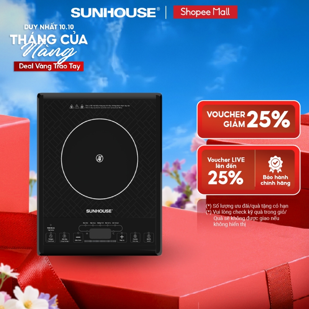 Bếp đơn hồng ngoại Sunhouse SHD6011 - Công suất 2000W - Phím bấm điện tử - 5 chế độ nấu - Bảo hành 12 tháng