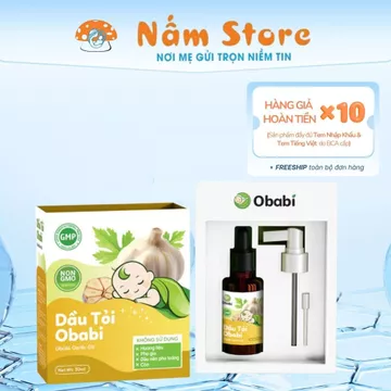 Dầu tỏi Obabi hỗ trợ chăm sóc vùng mũi họng cho bé và cả gia đình Mẹ và Bé Nấm Store
