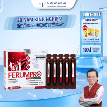 ✨[SẮT KẾT HỢP VITAMIN ] Sắt Hữu Cơ FERUMPRO Bổ Sung Sắt Vitamin B12, B9, Acid Folic, Tăng Tạo Máu
