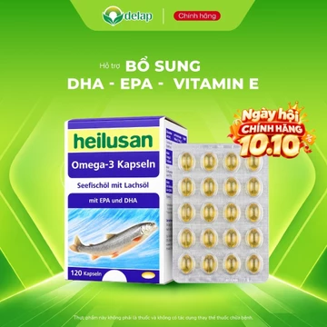 Dầu Cá Omega 3 Heilusan - Hỗ Trợ Bổ sung Omega-3, DHA, EPA, Vitamin E (Hộp 120 Viên mềm)