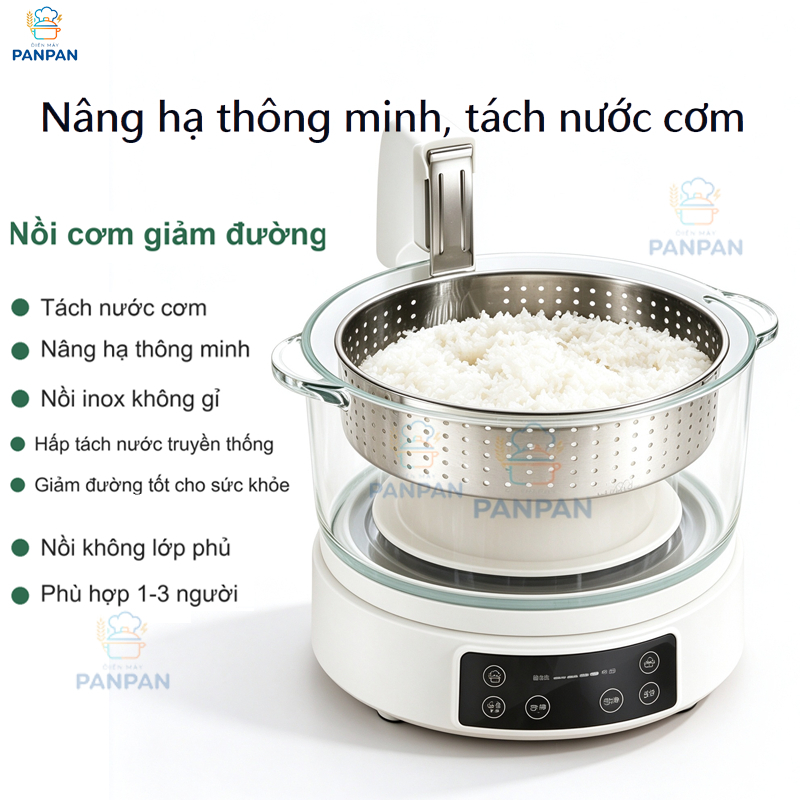 Nồi Cơm Điện Ít Đường, Tách Cơm, Tách Cơm, Nồi Cơm Điện Nâng Tự Động Thông Minh, Nồi Cơm Hấp Inox B8AI