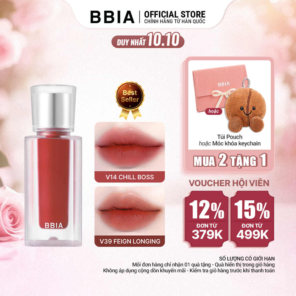 Son kem nhung thuần chay, nhẹ môi BBIA Last Velvet Tint V Edition 5g