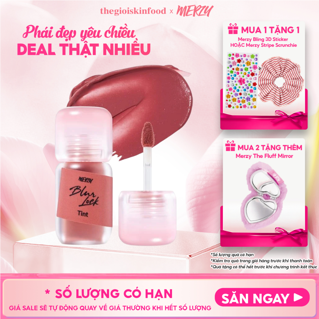 [New] Son Kem Lì Merzy Khóa Môi Mịn Lì Tự Nhiên Blur Lock Tint 4g ThegioiSkinfood