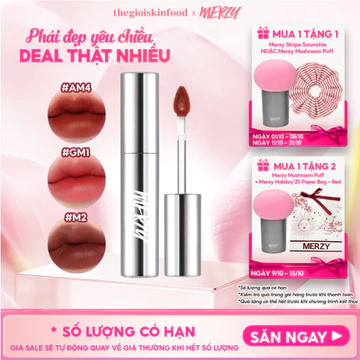 [Merzy Glam Vỏ Bạc] Son Kem Lì Merzy Mềm Mịn, Lâu Trôi The Glam Mellow Tint 4g ThegioiSkinfood