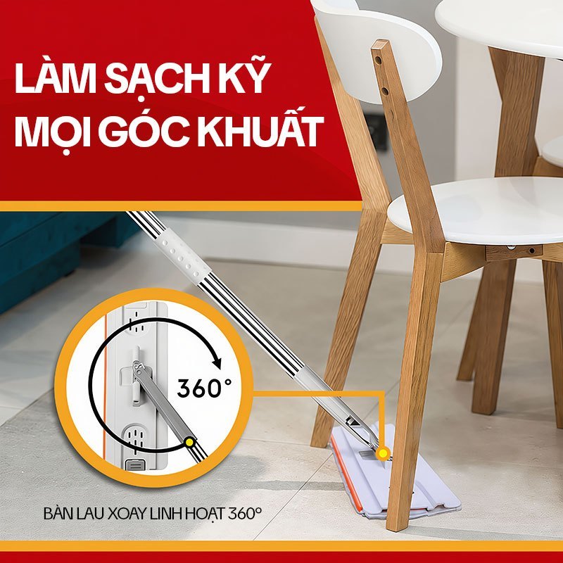 Bộ lau nhà tự vắt KITIMOP PRO MAX thùng 2 ngăn giặt vắt có bánh xe, bàn lau 38cm, kèm 3 bông lau | BigBuy360 - bigbuy360.vn