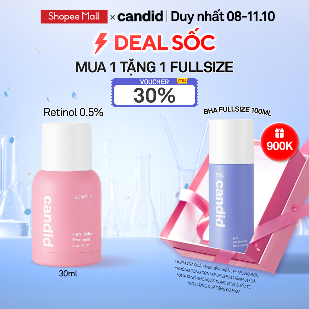 Tinh chất Retinol 0.5% Hỗ Trợ Cải Thiện Nền Da CANDID 0.5% Retinol Treatment 30ml