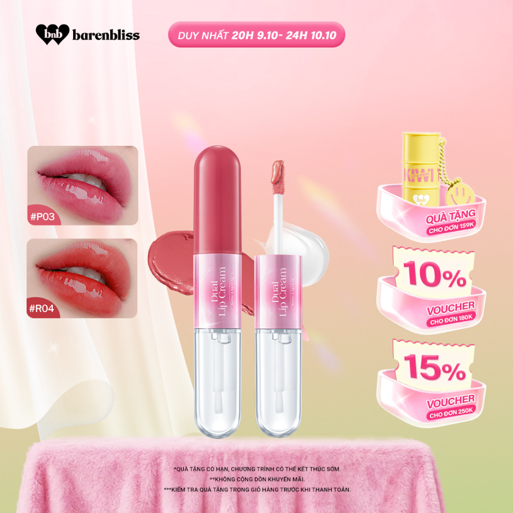 Son kem 2 trong 1 barenbliss Multiverse of Me Dual Lip Cream lì và bóng đậm nét lâu trôi 2,5g + 3,5g