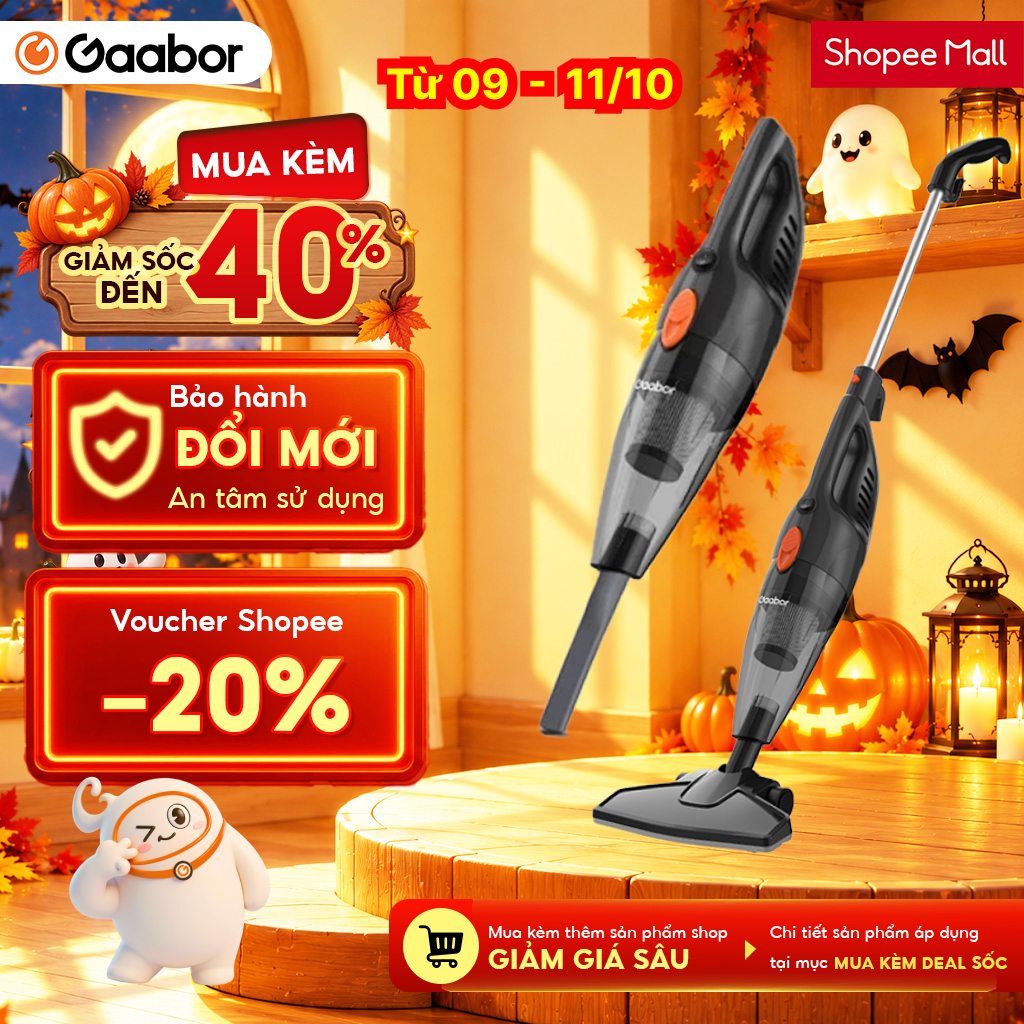 [Đa Kho] Máy hút bụi cầm tay Gaabor GVCW-M15AS có dây 2in1 lực hút 16000PA tháo lắp tiện lợi gọn dây 4.5m