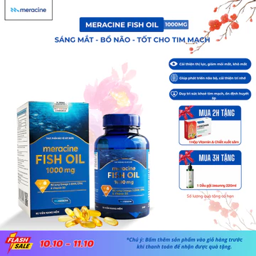 (Thứ2đi đơn) Dầu Cá Meracine Fish Oil 1000mg Bổ Sung Omega 3, Hỗ Trợ Sáng Mắt, Bổ Não, Bảo Vệ Tim Mạch (Hộp 90 Viên)