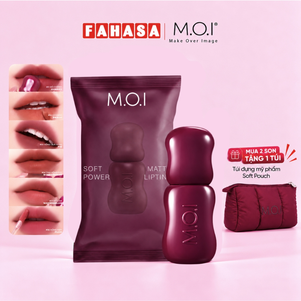 [Mua 2 Tặng Quà] Son Tint Lì M.O.I Soft Power 4gr - Chất Son Mịn Lì, Mỏng Nhẹ, Lên Màu Chuẩn
