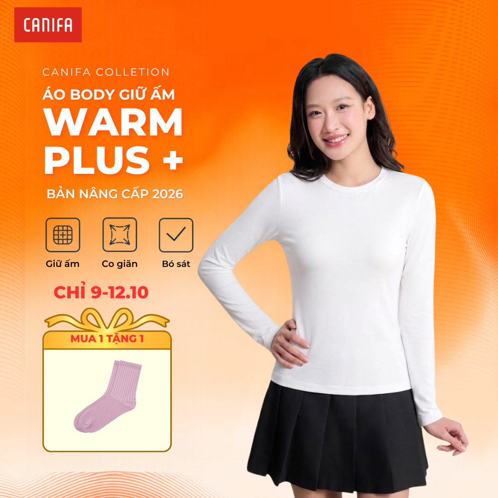 Áo body dài tay nữ CANIFA giữ ấm cổ tròn tay dài 6IT26W009