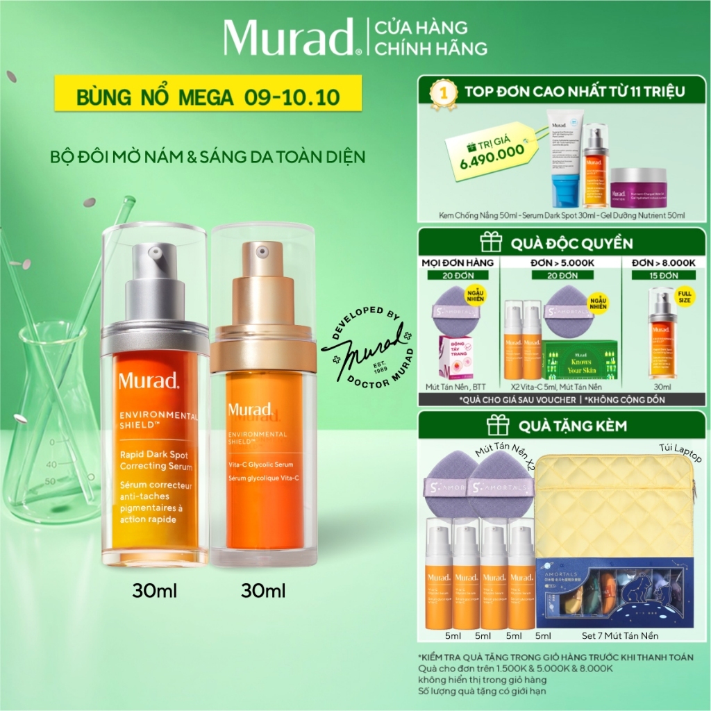 Bộ đôi cải thiện thâm nám Rapid Dark Spot Serum 30ml & làm sáng đều màu da Vita-C Glycolic Serum 30ml