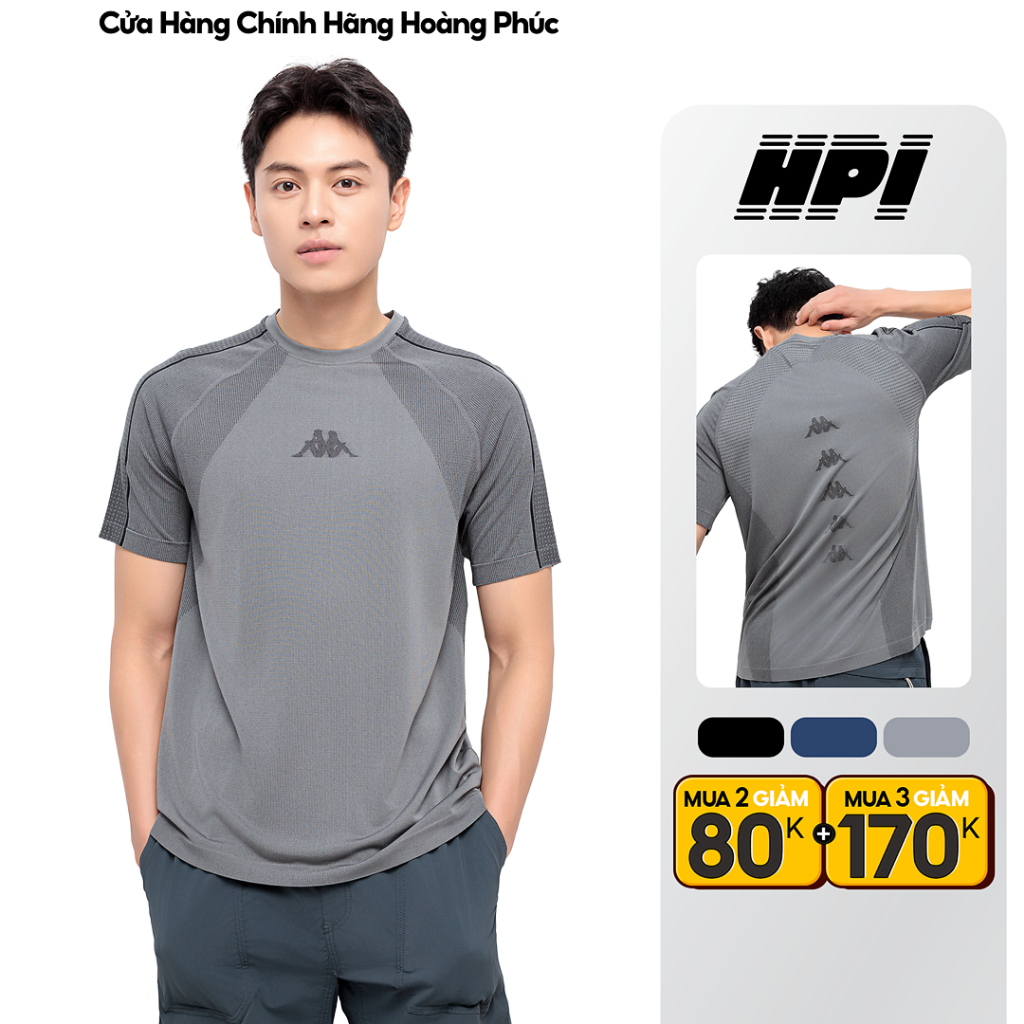 Áo Thun Tay Ngắn Nam KAPPA Form Tiêu Chuẩn Regular Fit Công Nghệ Seamless Không Đường May Kháng Khuẩn Thoáng Mát 37247KW