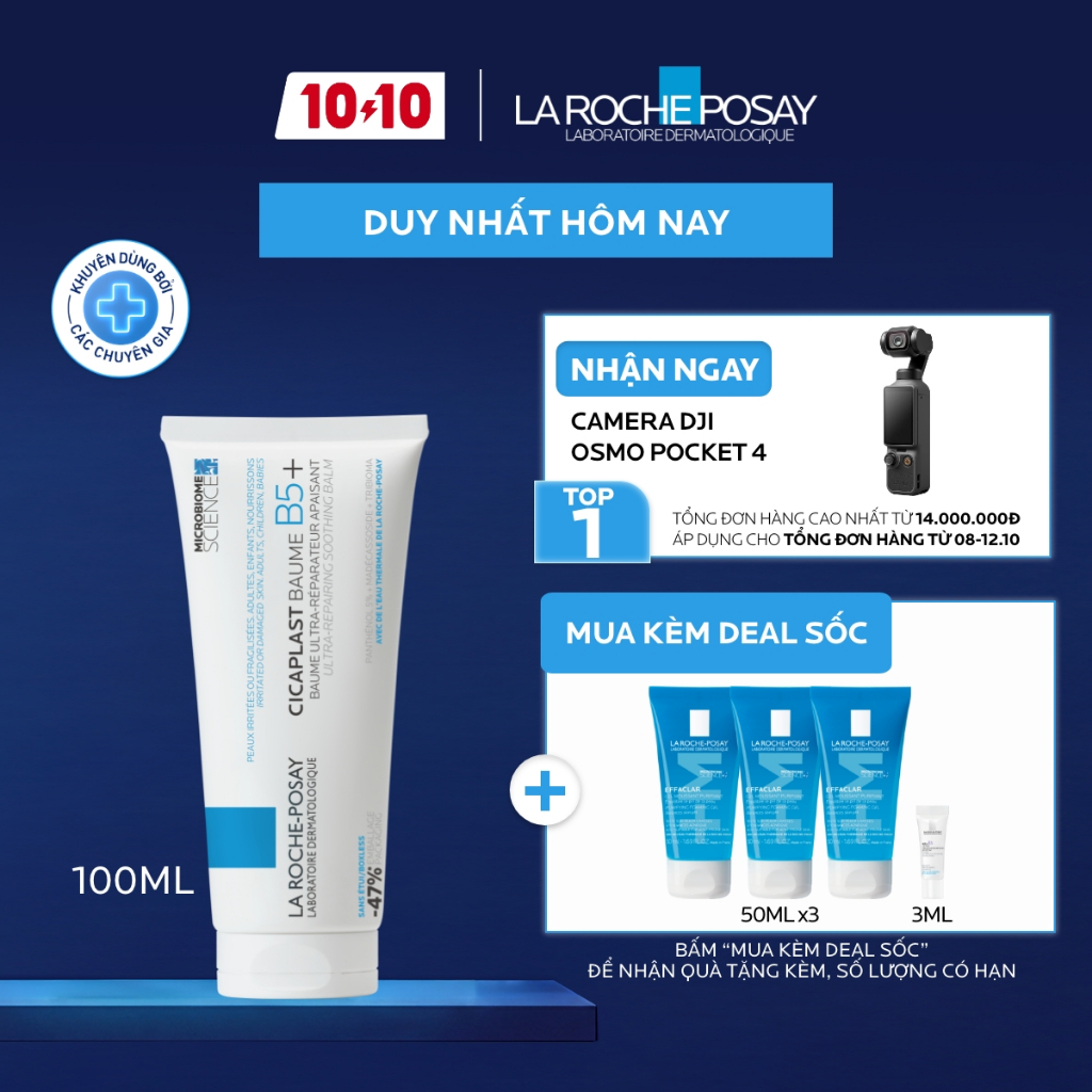 Kem Phục Hồi Đa Năng & Dưỡng Ẩm La Roche-Posay Cicaplast Baume B5+ (100ml) giúp phục hồi da sau 1 lần sử dụng