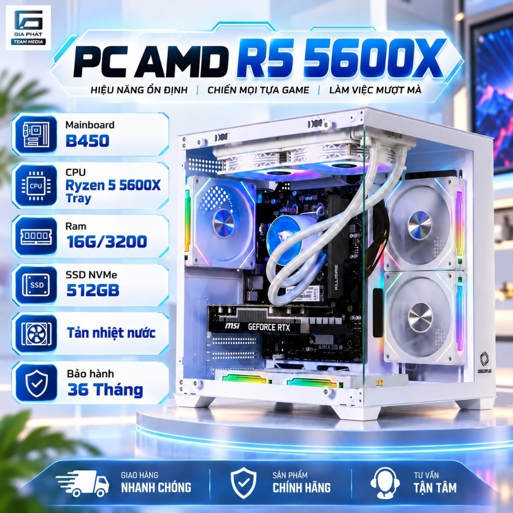PC Gaming Ryzen 5 5600X | RTX 3050 6GB | RAM 16GB | SSD NVMe 512GB ...