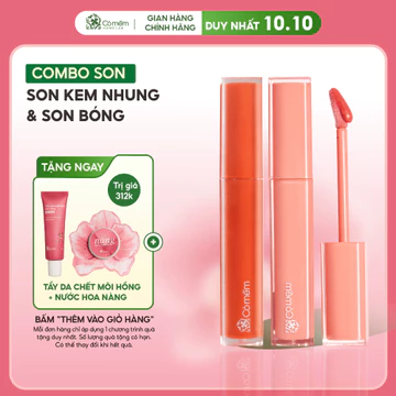 Combo Son Kem Nhung Và Son Bóng Lì Bền Màu Căng Mọng Không Silicone Cỏ Mềm