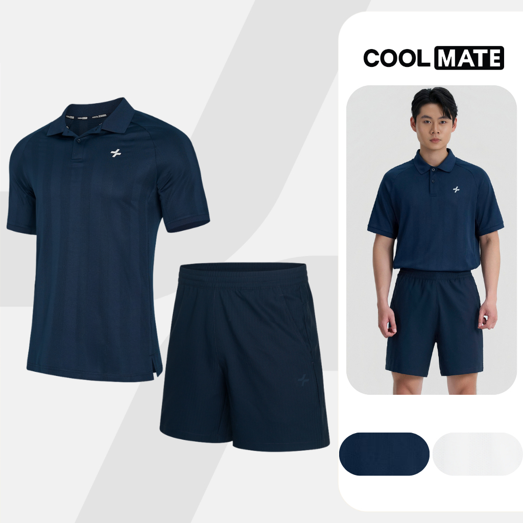 Set đồ thể thao Exdry jacquard Áo thun, polo và quần short đa năng thấm hút, thoáng khí Coolmate