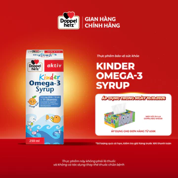 Siro omega 3 cho bé Doppelherz Kinder Omega-3 Syrup hỗ trợ phát triển não bộ và thị lực cho bé