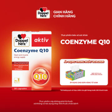 Viên uống Doppelherz Coenzyme Q10 hỗ trợ bổ tim mạch, điều hòa huyết áp (Hộp 30 viên)