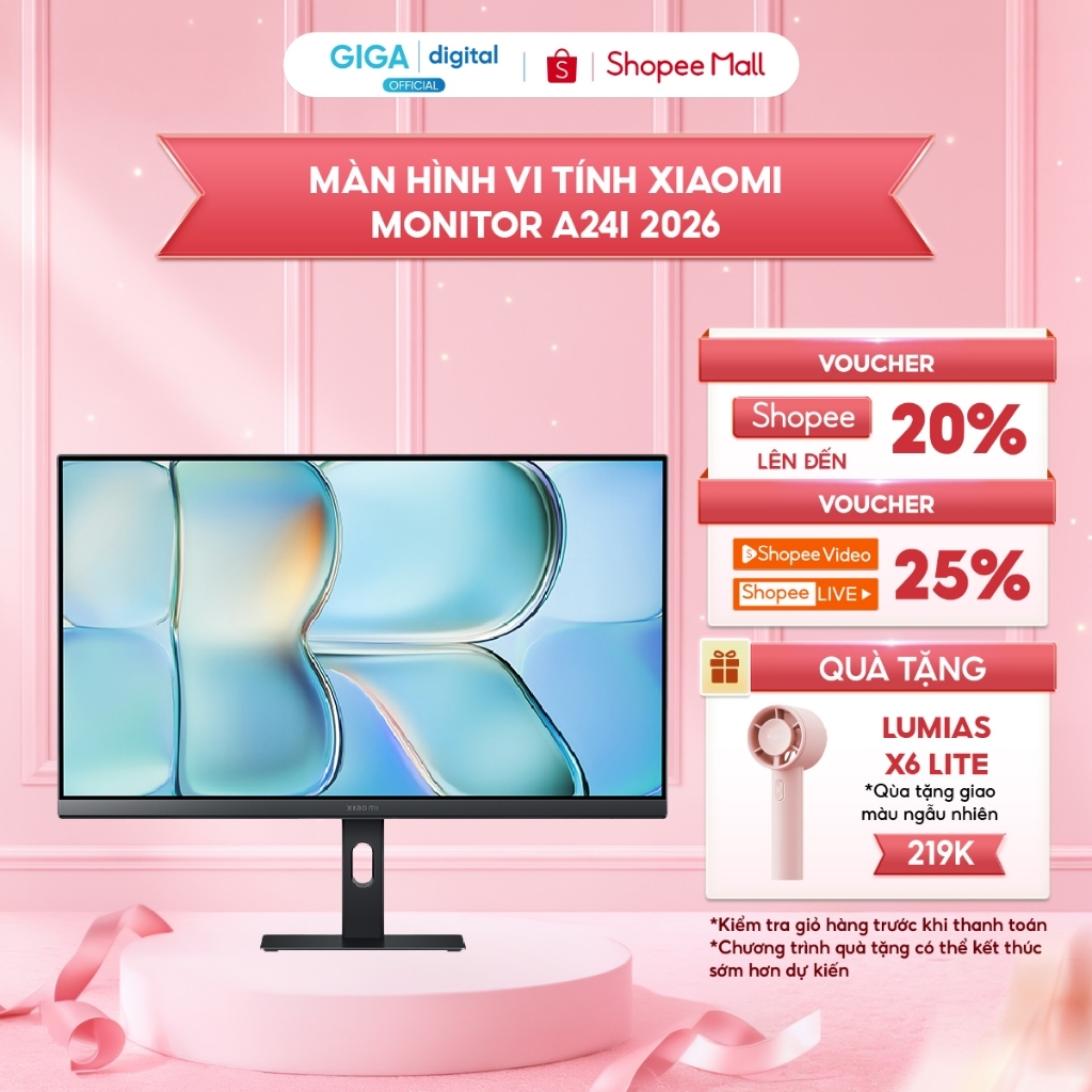 Màn hình máy tính Xiaomi Monitor A24i 2026 ELA6416EU - Màn hình 23.8 inch Full HD - Tấm nền IPS