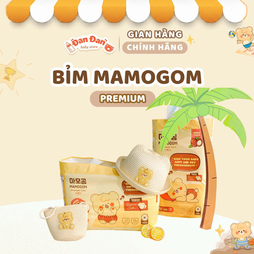 [Mamogom] Tã bỉm quần đủ size NB-2XL Mamogom tinh chất hữu cơ mềm min cho bé