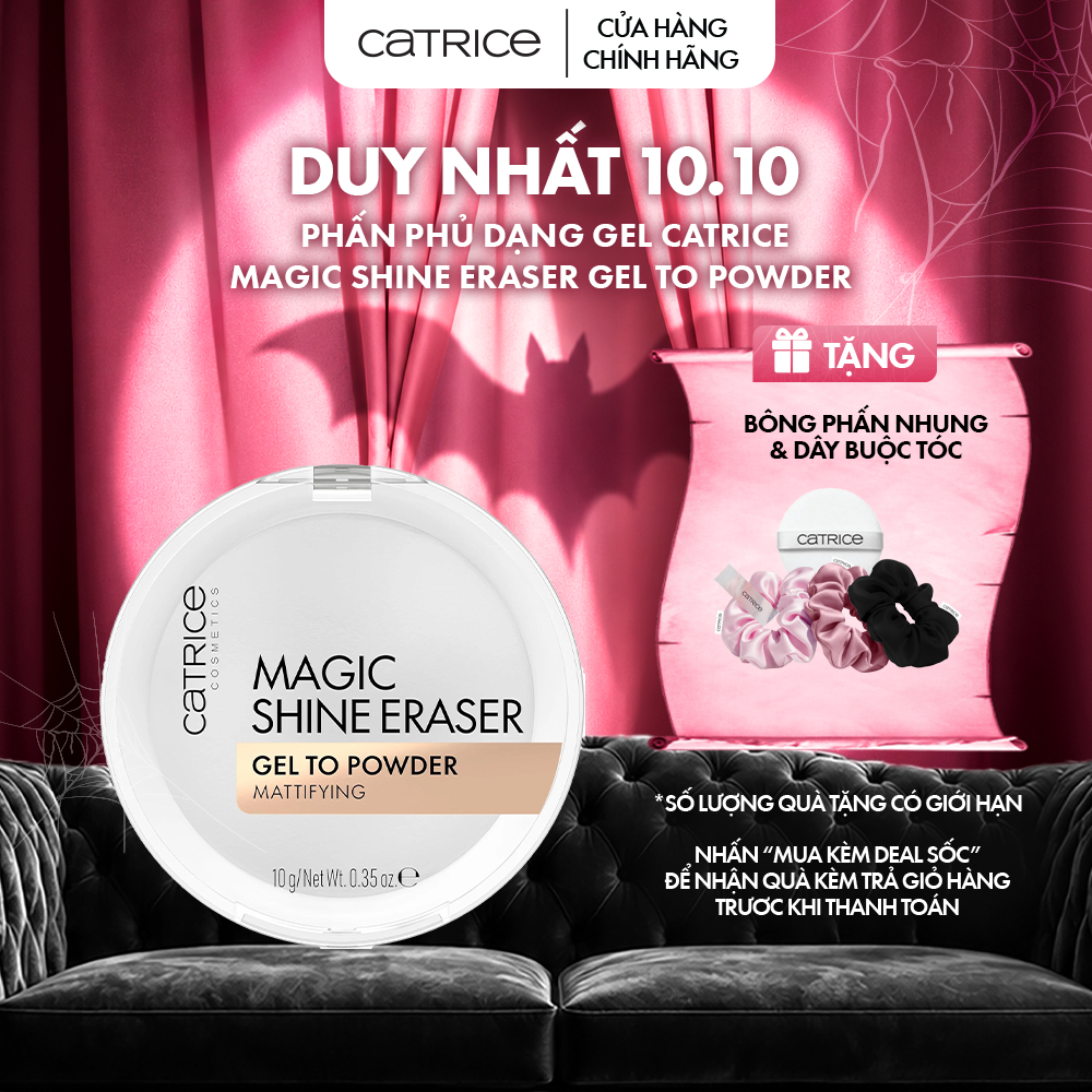 Phấn phủ dạng gel kiềm dầu làm mờ lỗ chân lông Catrice Magic Shine Eraser Gel To Powder 10g