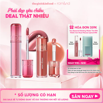 [rom&nd] Combo Son Bóng Romand Juicy Flash Lip Oil 4.5g + Son Tint Romand The Juicy Lasting Tint ThegioiSkinfood