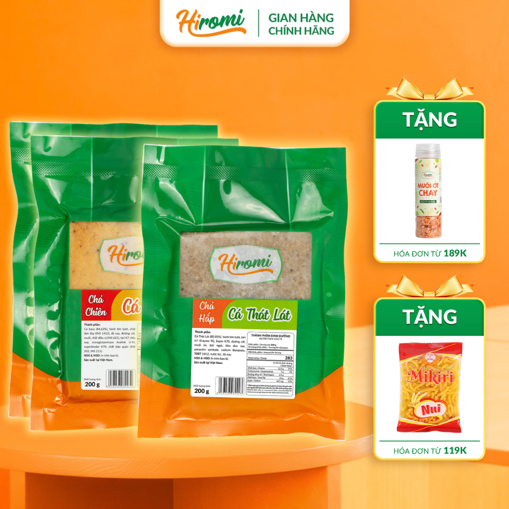 Combo Chả Cá Basa Mix Chả Cá Thát Lát Hiromi 200g - Dai Ngọt Đầy Đủ, Chất Lượng