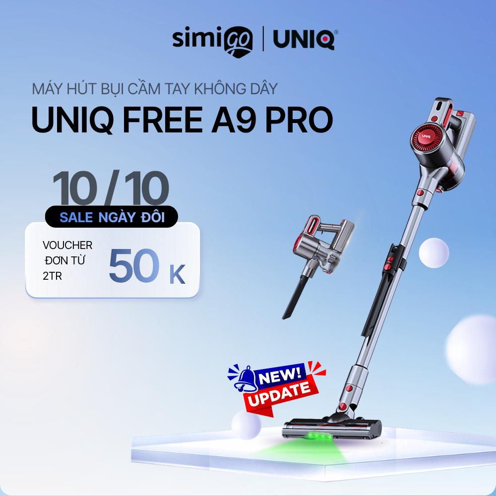 Máy hút bụi cầm tay không dây UNIQ Free A9 Pro máy hút bụi giường nệm gia đình đa năng cây hút bụi xe ô tô ga sofa mini