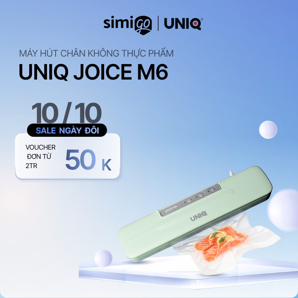 Máy hút chân không thực phẩm UNIQ Joice M6 65000 Pa máy ép chân không mini gia đình cầm tay hàn miệng túi tự động