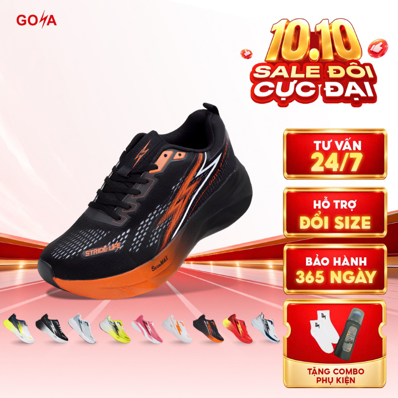 [Hot Deal Tháng 10] Giày Thể Thao Chạy Bộ Nam Nữ GOYA STRIDES 3 Năm 2026 -  Êm Ái Vượt Trội, Thoáng Khí