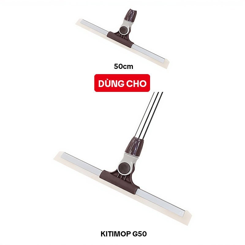 Đầu gạt nước sàn nhà thay thế KITIMOP G50-1 50cm, lưỡi TPE, dùng cho cây gạt KITIMOP G50