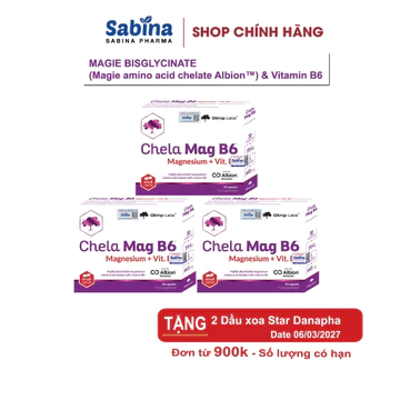 3H Chela Mage B6 19,4g - Magie Bisglycinate Chelate Albion.Thực phẩm bảo vệ sức khỏe hỗ trợ giảm mệt mỏi, hỗ trợ thần ki