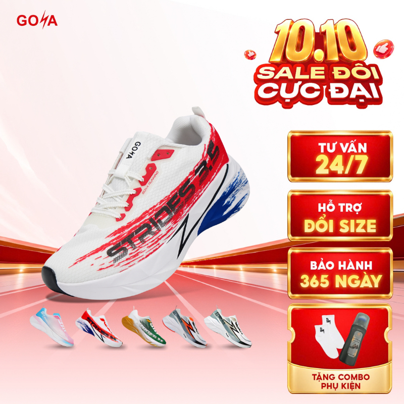 [Bản Nâng Cấp] Giày Thể Thao Chạy Bộ Nam Nữ GOYA STRIDES 3.5 Năm 2026 2- Êm Ái Vượt Trội, Thoáng Khí