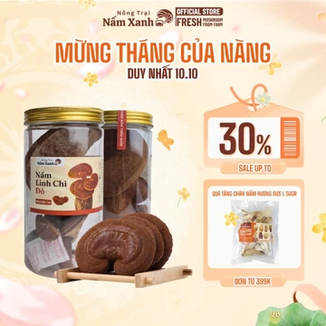 Nấm Linh Chi Đỏ Nguyên Tai Còn Bào Tử (50gr 100gr) Bảo Vệ Sức Khỏe Toàn Diện - Nông Trại Nấm Xanh