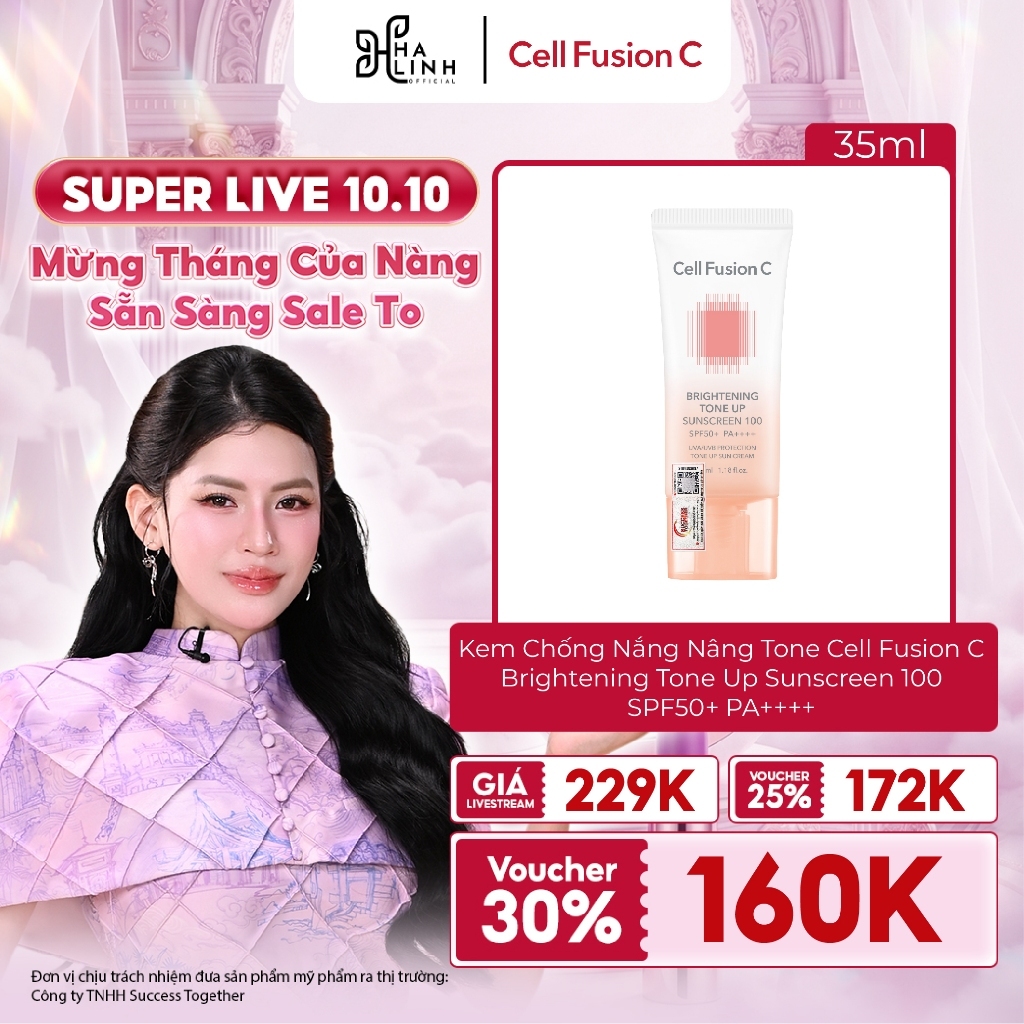 [VHL x Slowpure] Kem Chống Nắng Nâng Tone Cell Fusion C Brightening Tone Up Sunscreen 100 SPF50+ PA++++