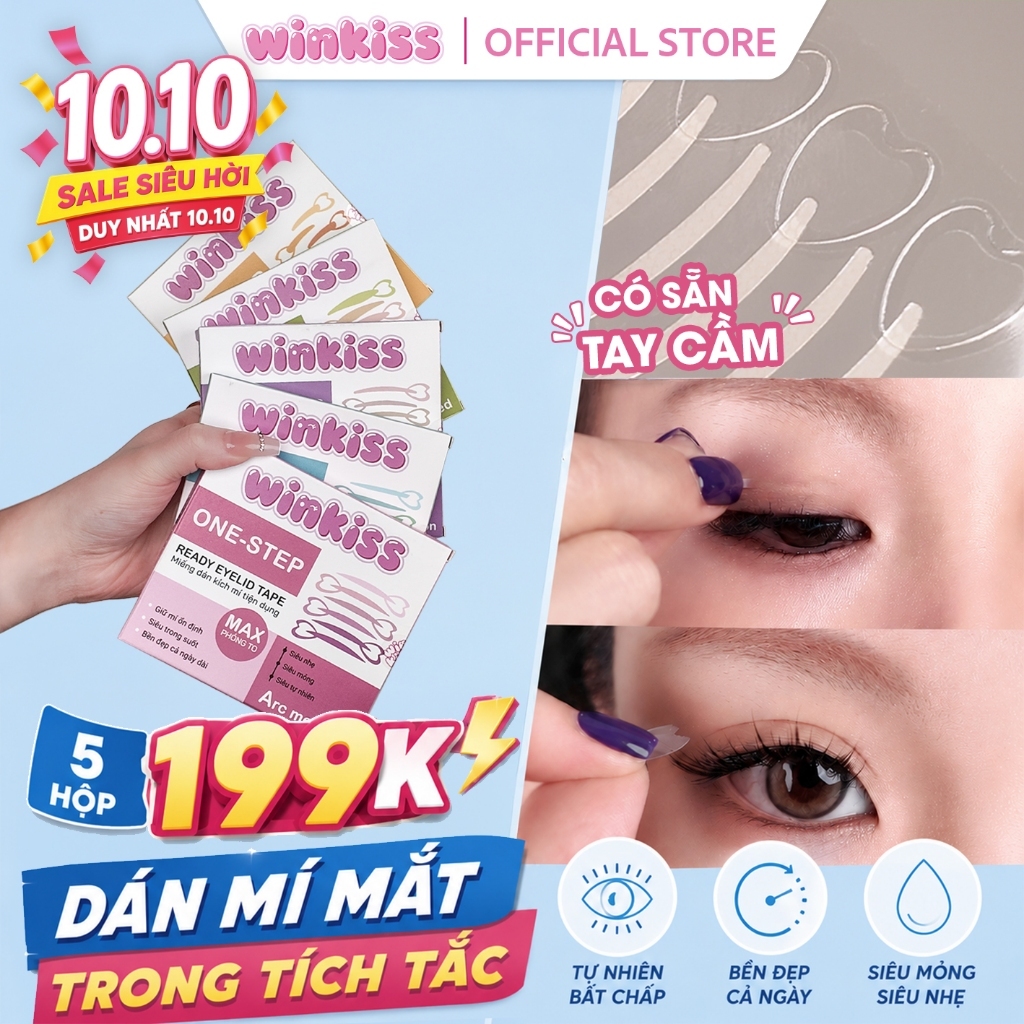 Kích mí WINKISS Có Tay Cầm Dễ Dán Không Cần Dụng Cụ - Miếng Kích Mí Tạo Mí Tự Nhiên, Bám Chắc, Không Lộ Keo