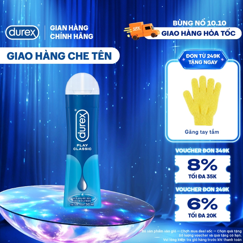 [MỚI] Gel bôi trơn Durex Classic gốc nước - Bao bì mới, cải tiến công thức thêm mượt mà, 50ML/chai