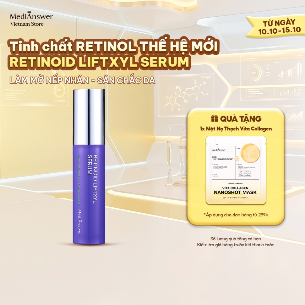 Tinh Chất Retinol Thế Hệ Mới Làm Mờ Nếp Nhăn Săn Chắc Da MediAnswer Retinoid Liftxyl Serum 30ml