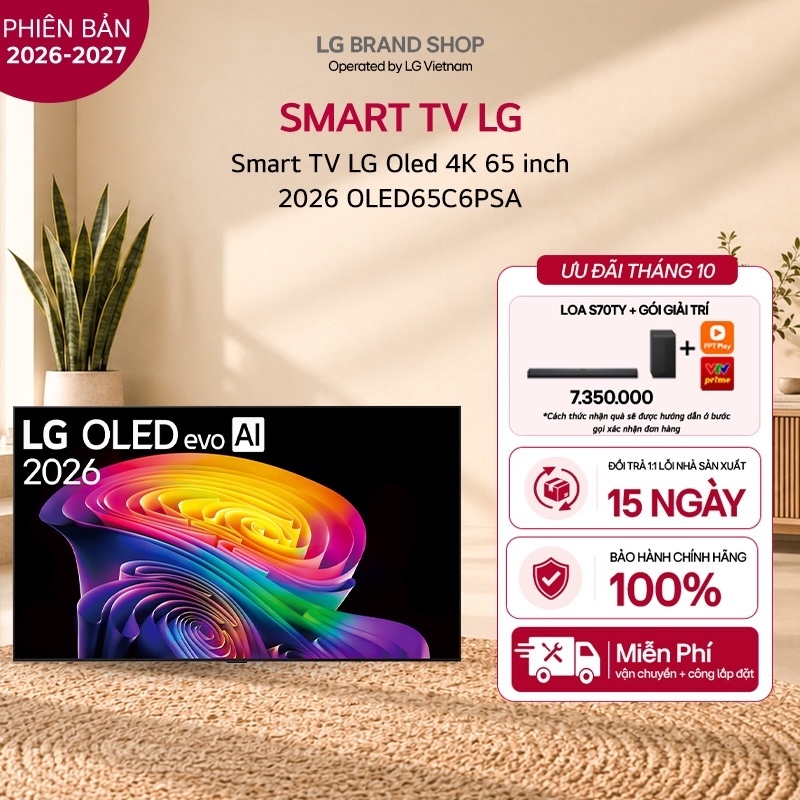 OLED65C6 -Tivi thông minh LG Oled 4K 65inch 2026 OLED65C6PSA