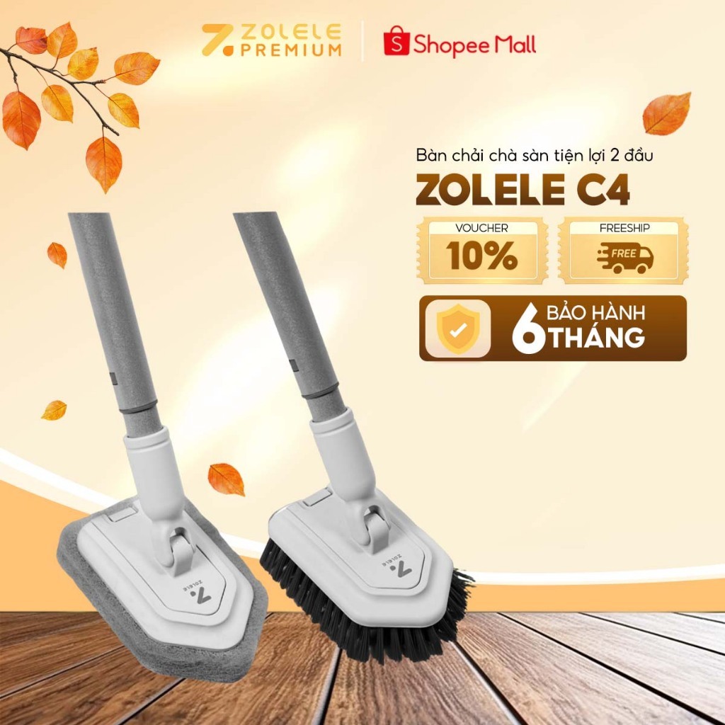 Bàn Chải Chà Sàn Cọ Rửa Bồn Nhà Tắm Cầm Tay 2 Đầu Tiện Lợi C4 Zolele | BigBuy360 - bigbuy360.vn