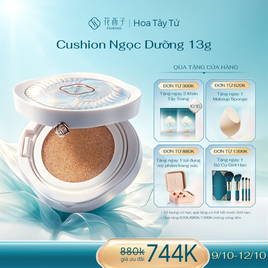 Florasis (Hoa Tây Tử) Cushion Ngọc Dưỡng 13g Miễn Phí Lõi Thay Thế