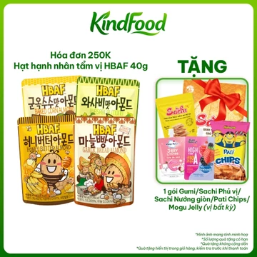 [ĐƠN 250K TẶNG QUÀ NGẪU NHIÊN] Hạt Hạnh Nhân Tẩm Vị 40G HBAF Hàn Quốc Nhiều Vị Lựa Chọn Dinh Dưỡng