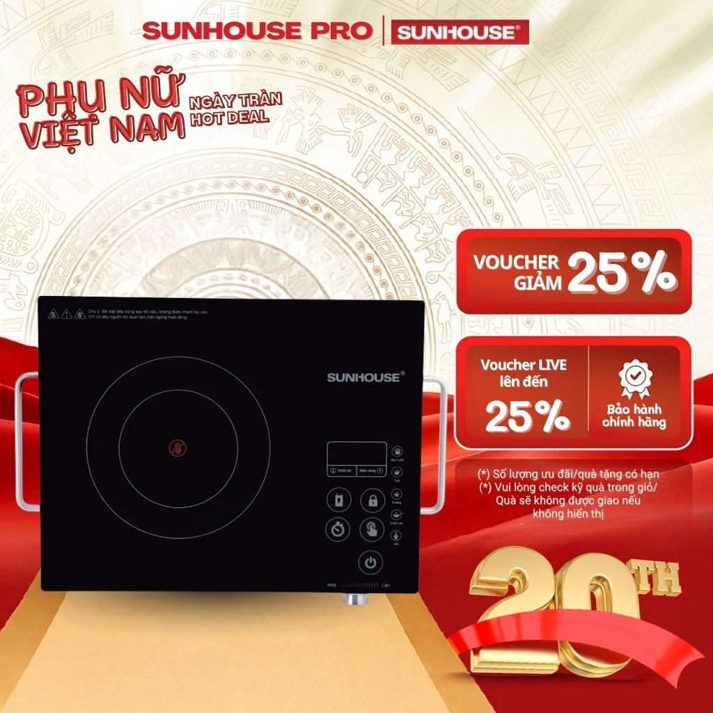 Bếp Hồng Ngoại SUNHOUSE SHD6017 Công Suất Lớn – Nấu Nhanh Siêu Tiện Lợi, Phù Hợp Mọi Loại Nồi, Tiết Kiệm Điện