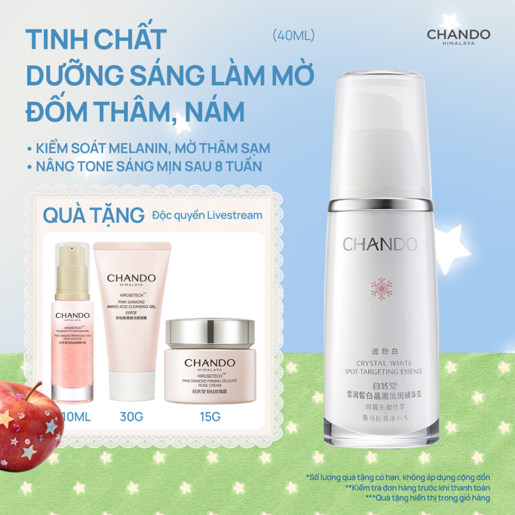 [Mua 1 tặng 3]Tinh Chất Mờ Thâm Nám Hỗ trợ Dưỡng trắng CHANDO Himalaya 40ml Chứa Vitamin C Hàng Chính Hãng