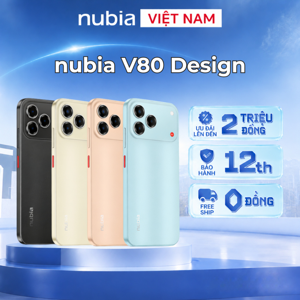 Điện thoại di động Nubia V80 Design I Màn hình 6.75" 120Hz I Độ sáng 1000nits I Hỗ trợ NFC | Bảo hành chính hãng | BigBuy360 - bigbuy360.vn