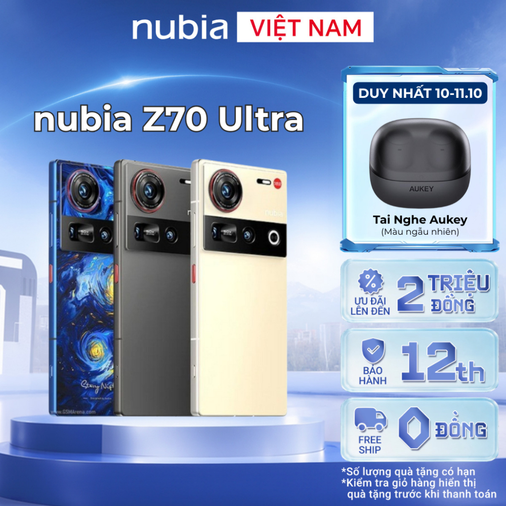 [GIÁ ƯU ĐÃI] Điện thoại Nubia Z70 Ultra I Snapdragon 8 Elite I Màn AMOLED 144Hz I Camera cảm biến Sony