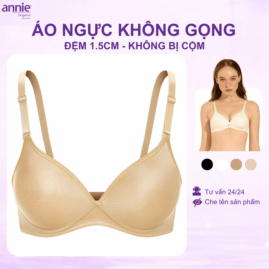 Áo Ngực Nữ annie BRA8107 Không Gọng Êm Ái, Áo Ngực Đệm Mỏng 1.5cm Nâng Đẩy Tự Nhiên Thoáng Khí